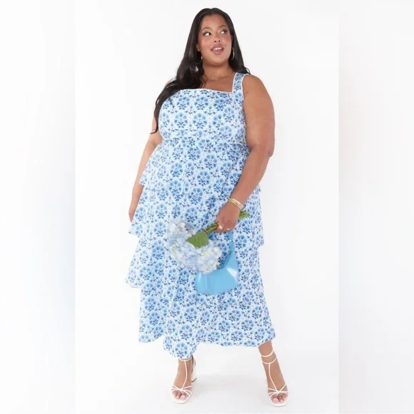 Show Me Your Mumu Tiered Cottom MIDI dress - Picture 2 of 10